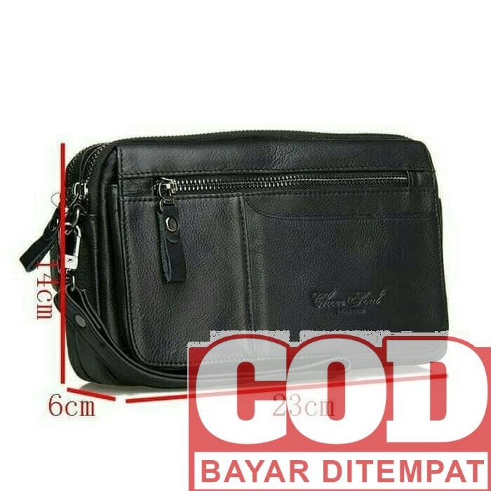Handbag Kulit Asli Pria Wanita - Handbag  - Clutch Pria Wanita -  AS407 Handbag Kulit Asli Pria Dan