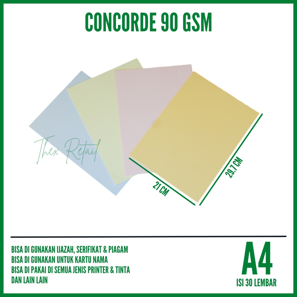 Kertas Concorde 90 Gsm A4 isi 30 lembar / Kertas Surat / Concorde / Kertas Concorde A4