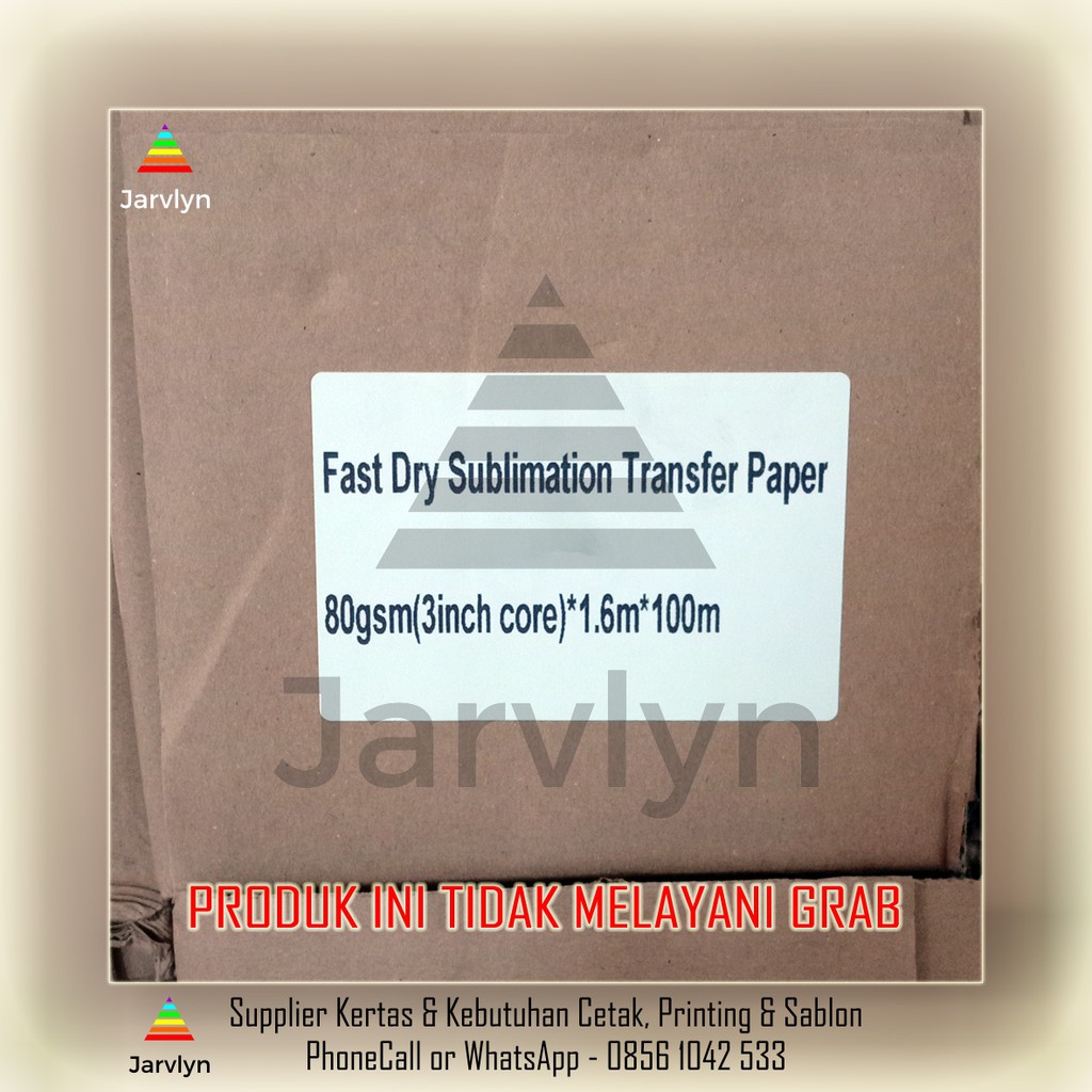 

Kertas Sublim Transfer Paper 80 gsm 160cm x 100m - FAST DRY