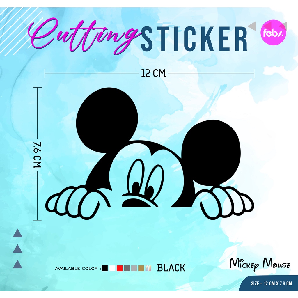 Cutting Sticker Mickey Mouse Peeking | Stiker Cutting Mickey Mouse Peeking | Stiker Kaca Mobil | Sti