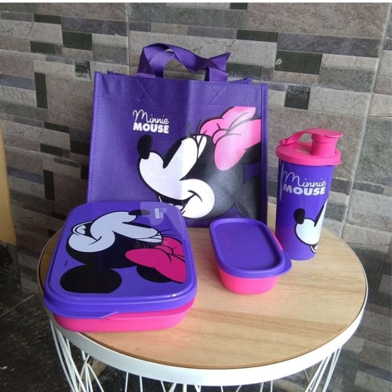 Mickey Lunch Set/Minnie Lunch Set/Bekal Tupperware/cool teen lunch set
