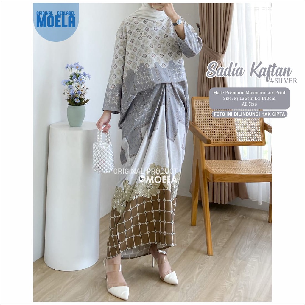 SADIA KAFTAN ORIGINAL MOELA ld 140cmm allsize premium maxmara luc print WANITA MUSLIM DEWASA kekinia