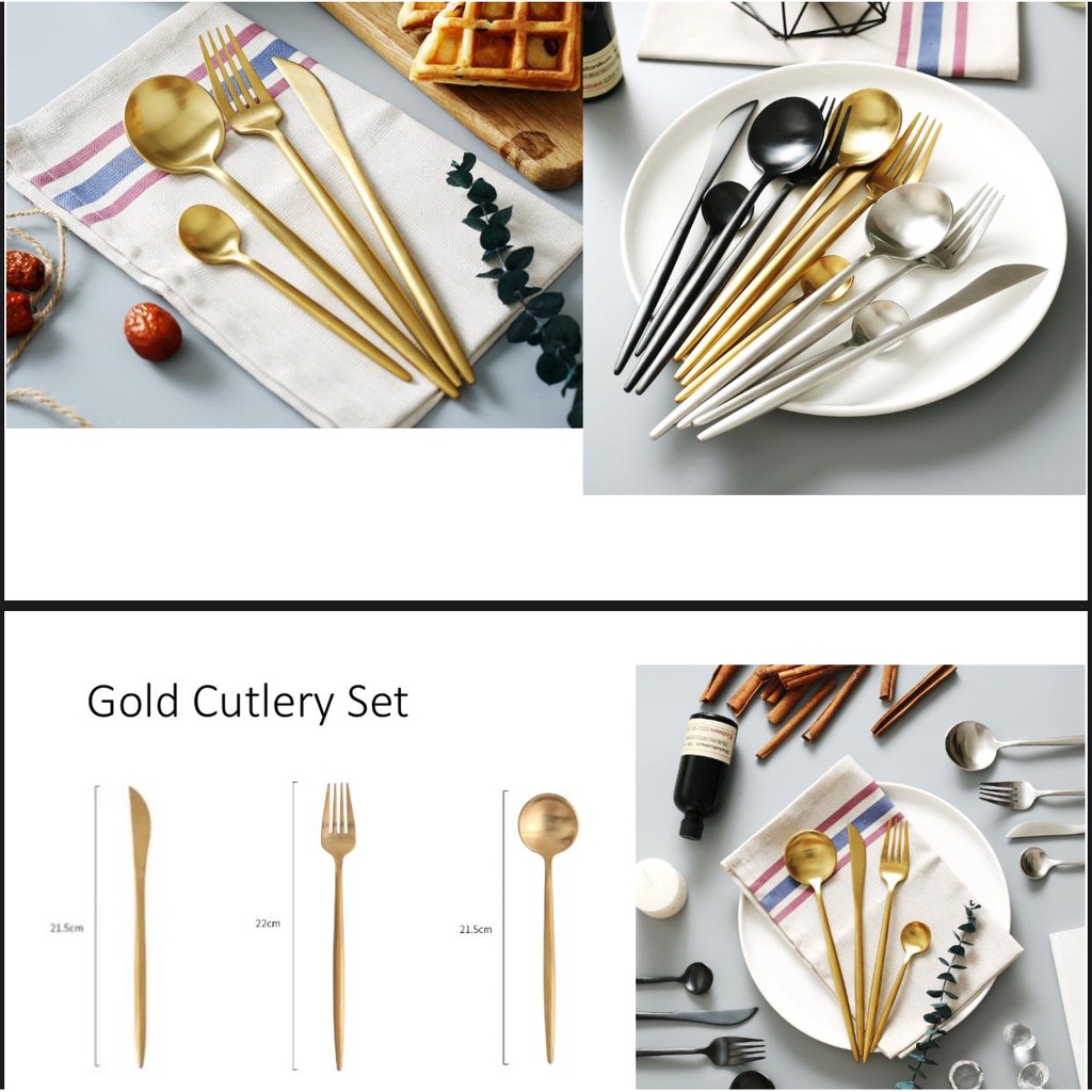 Gold cutlery set