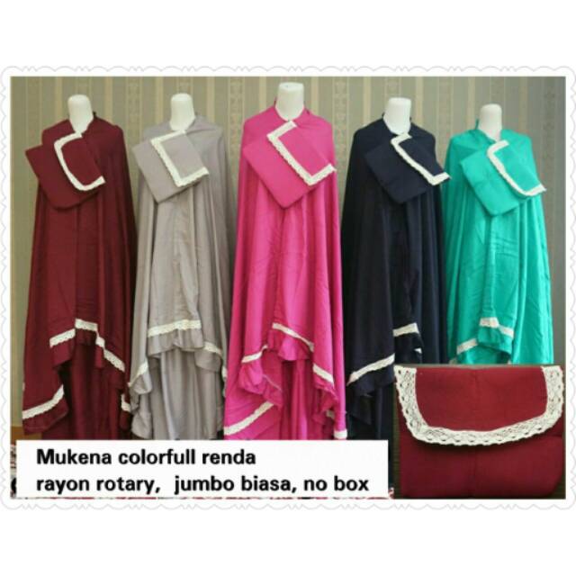 Mukena renda warna polos