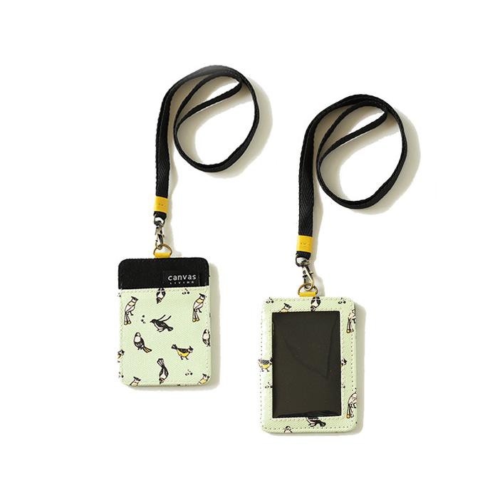 

✨BISA COD✨ ID Lanyard Birds Mint Canvas Living