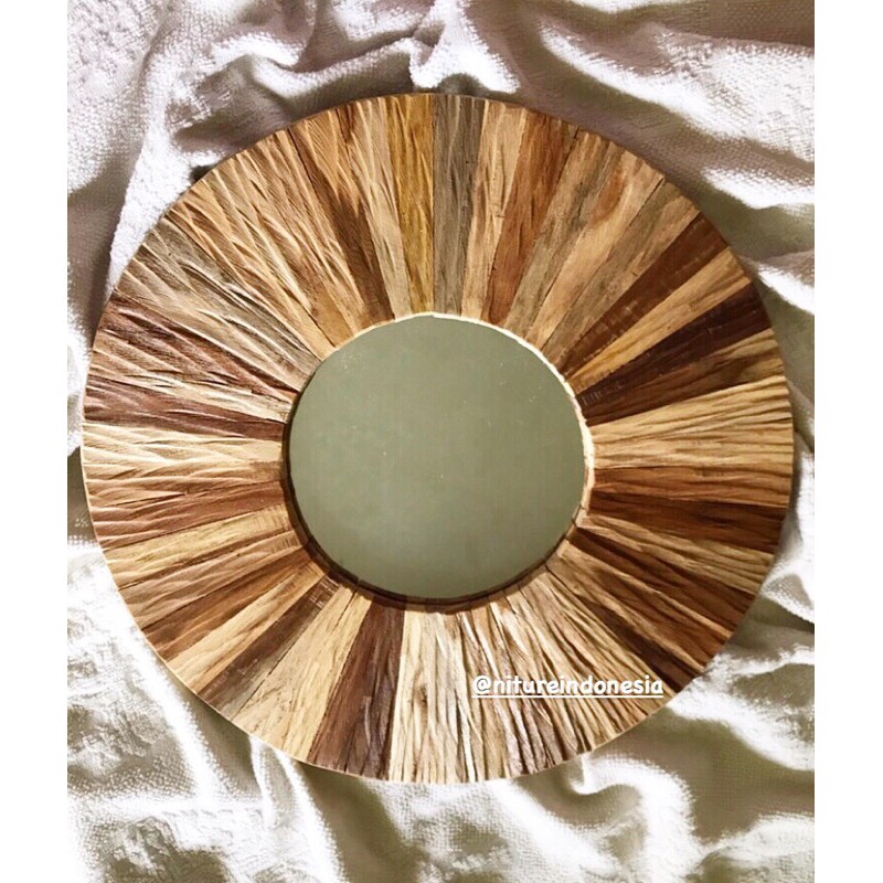 Cermin Mozaik Mini Jati Rustic