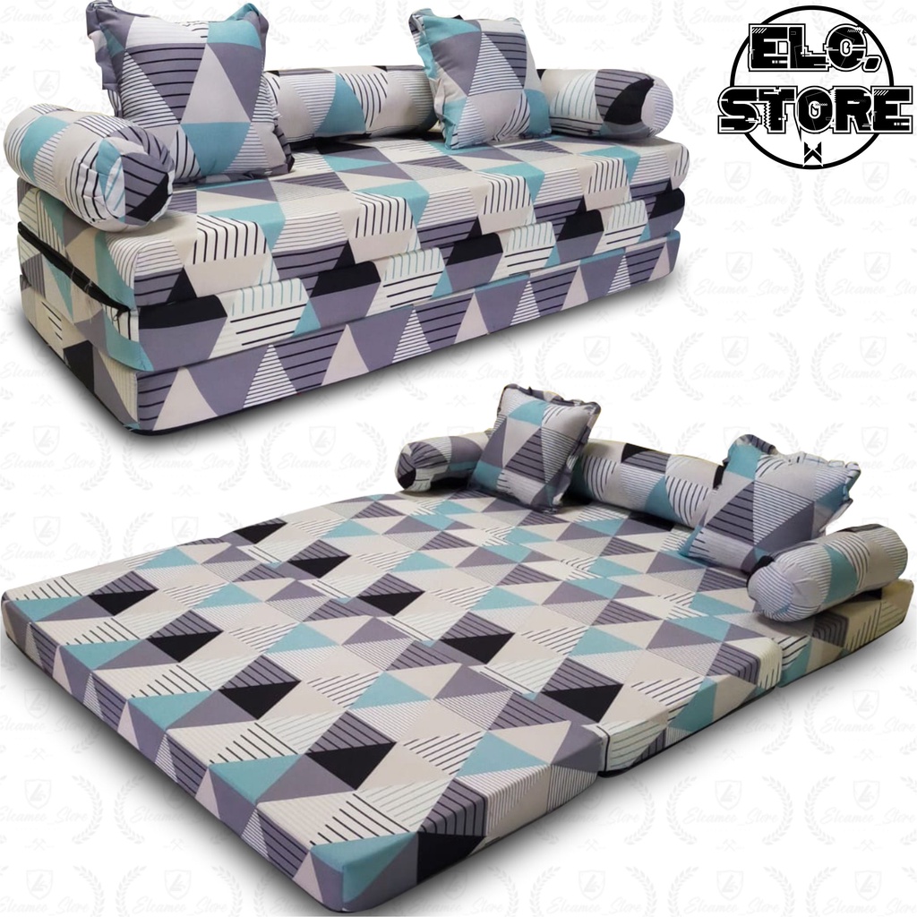 sofa bed karakter kasur lipat minimalis untuk kursi ruang tamu busa tebal kain katun modern