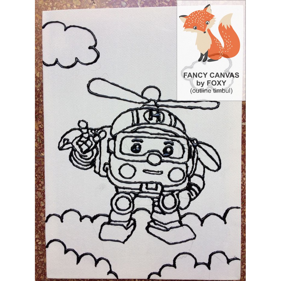 

UPDATE KANVAS LUKIS ANAK OUTLINE TIMBUL GAMBAR - ROBOCAR POLI PERALATAN MELUKIS ANAK
