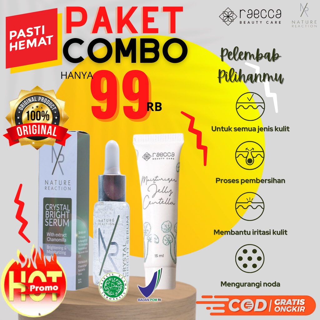 ORIGINAL | Nature Reaction Crystal Bright Serum Pencerah Wajah Penghilang Bekas Jerawat Original BPO