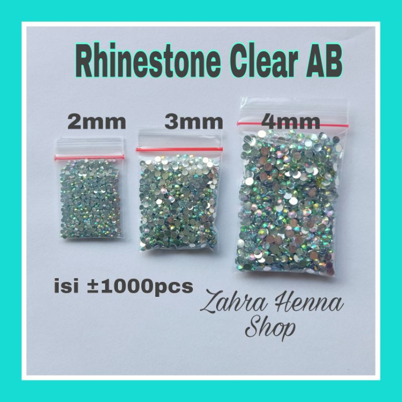 Rhinestone Clear AB 1000pcs 2mm 3mm 4mm