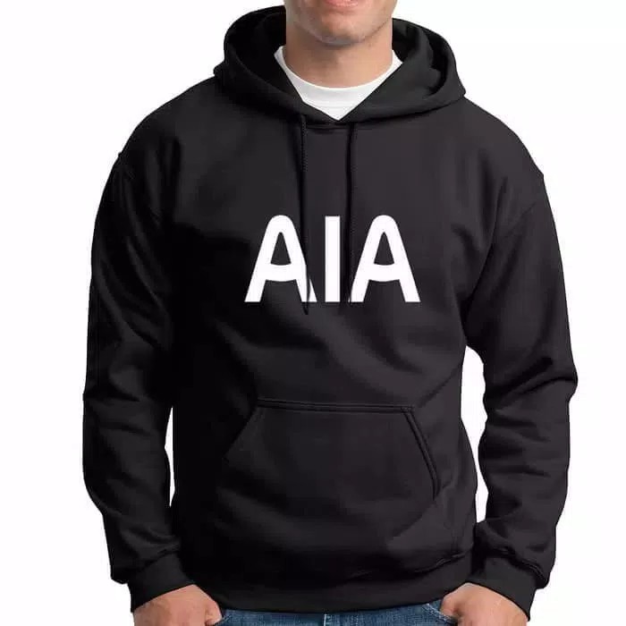 Hoodie Sweater unisex AIA Totenham Sponsor Fashion Unisex Cotton Fleece Sablon Polyflex HITAM