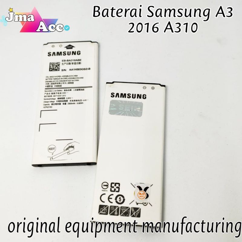 Baterai Samsung A3 2016 A310 Battery batre hp