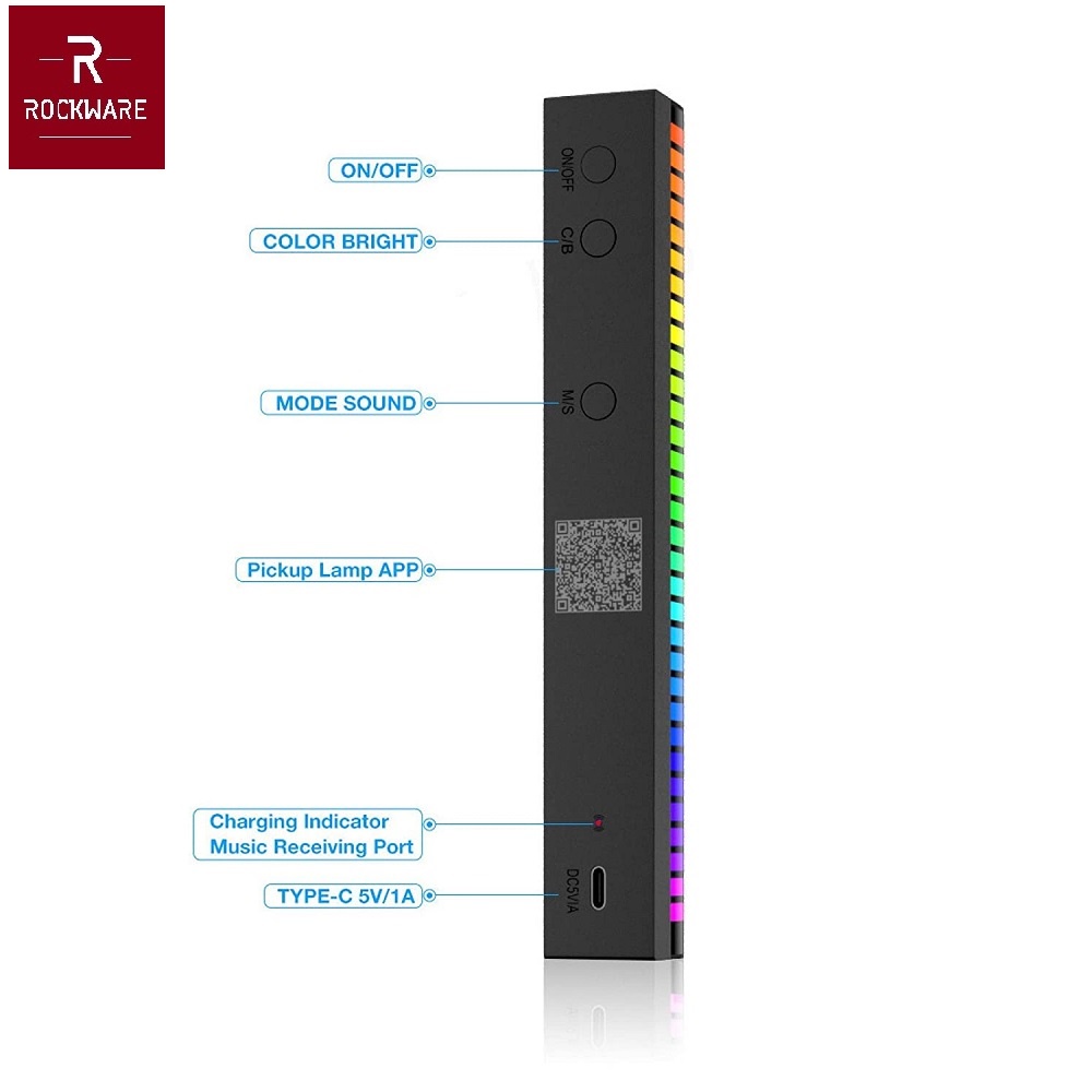 ROCKWARE 32 LED RGB Magic Color Pickup Atmosphere Rhythm Light