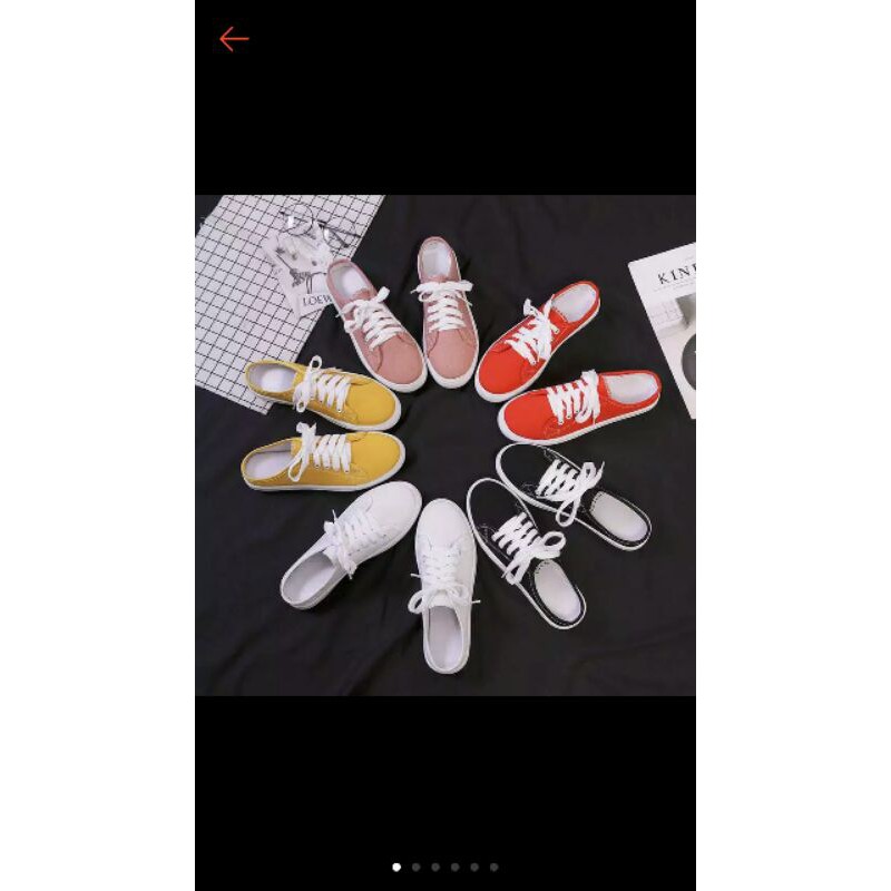 ECHA 053 SEPATU SLIP ON WANITA KANVAS TALI