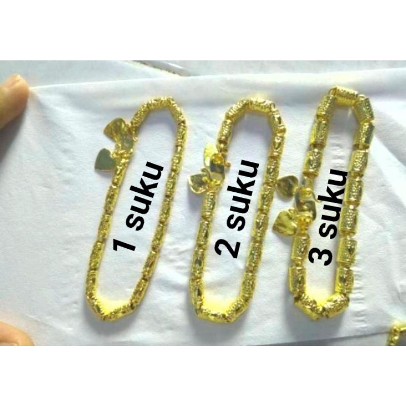 GELANG LAPIS EMAS 24k MOTIF BAMBU 1sku, 2suku, dan 3sku