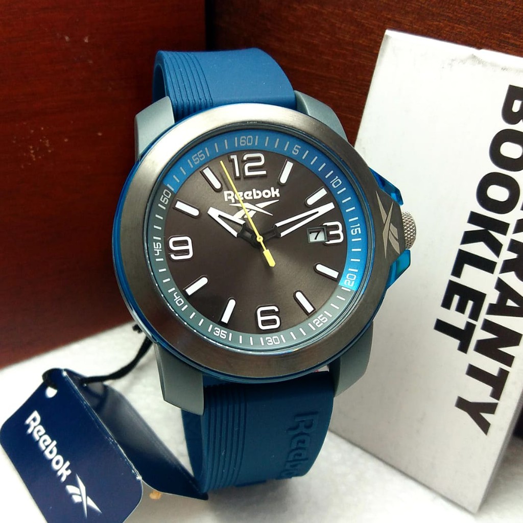 JAM TANGAN PRIA REEBOK RV-TR3-G3-PAIN-AL GREY BLUE RUBBER ORIGINAL