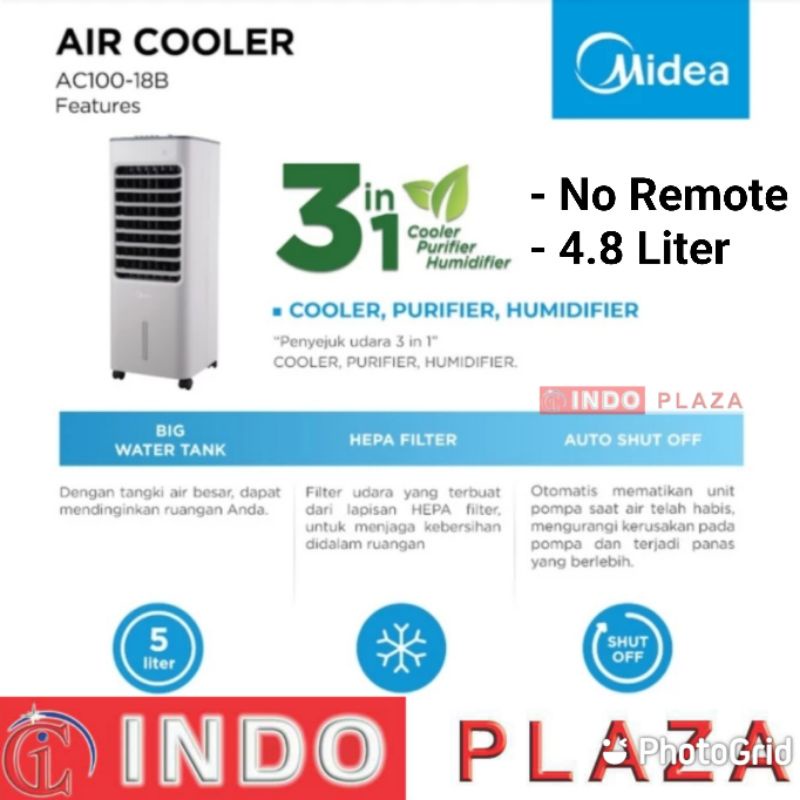 AIR COOLER MIDEA AC-100-A Remote  / AC-100-18B No Remote (KHUSUS MEDAN)