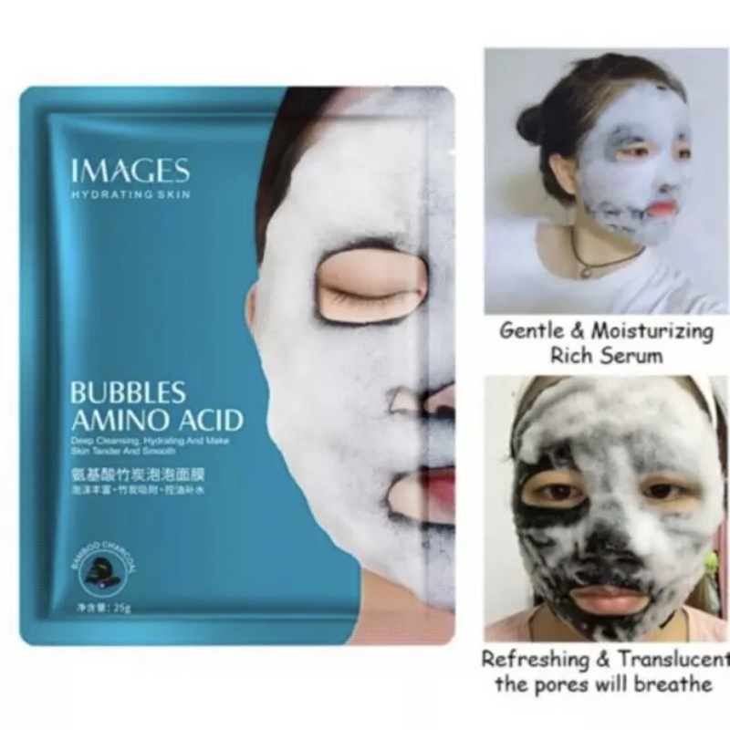 HOPE STORE - READY STOCK - 100% ORI Images Facial Bubble Mask - Bubble Amino Acid Mask - Masker Gelembung