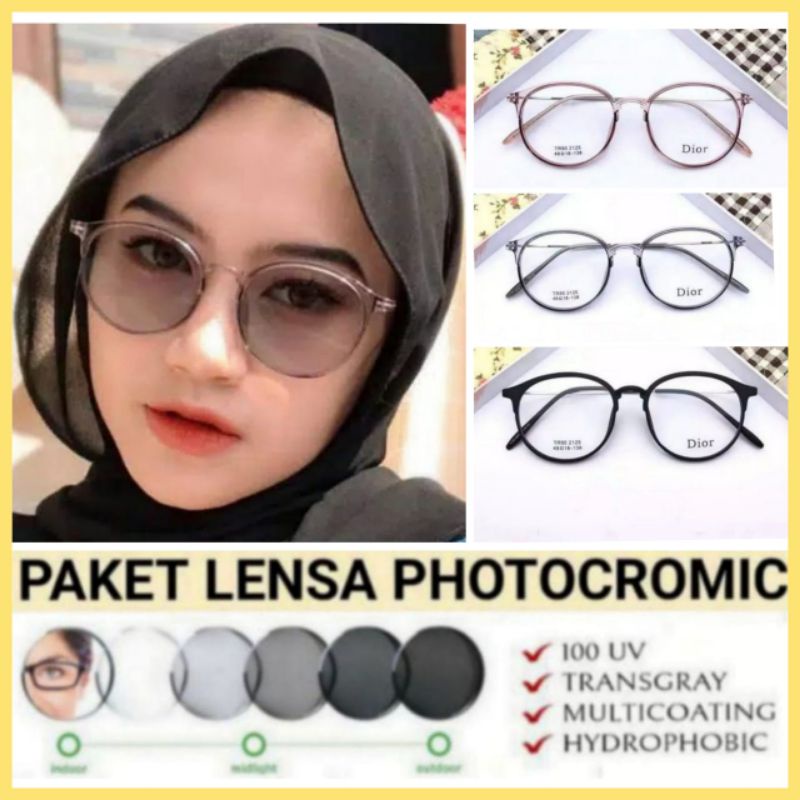 KACAMATA WANITA 2125 free LENSA PHOTOCROMIC MINUS ATAU NORMAL