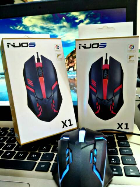 Mouse Kabel Gaming Original NUOS LED With cable Mouse Game RGB X1