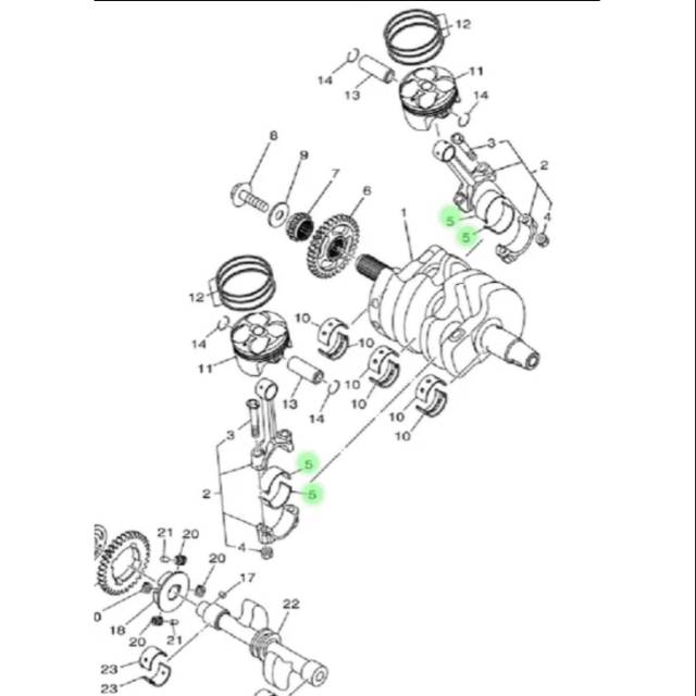 PLANE BEARING STANG SEHER R25 - MT25 ORIGINAL YAMAHA