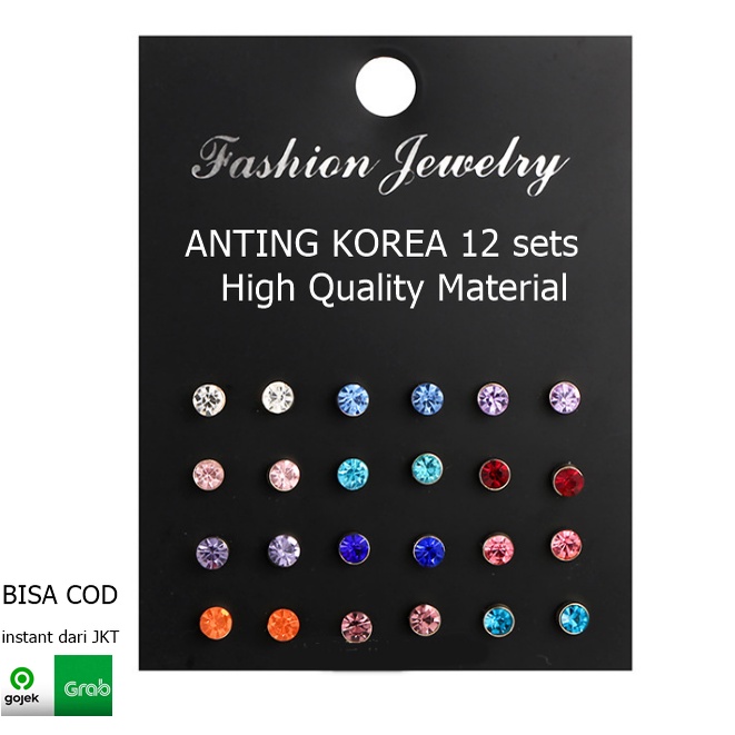 Anting Wanita Anting Korean Fashion Aksesoris 20 set in 1 Murah earrings korea Indo Tipe E Indoberkah88