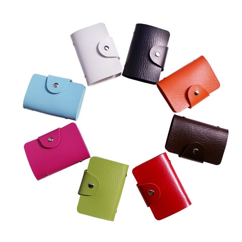 Dompet Kartu 24 slot kancing kulit - card holder wallet