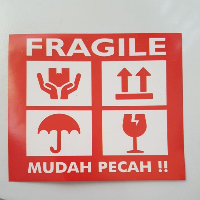 

STICKER FRAGILE besar STIKER PENGAMAN PAKET PECAH BELAH - tempelan JANGAN Dibanting