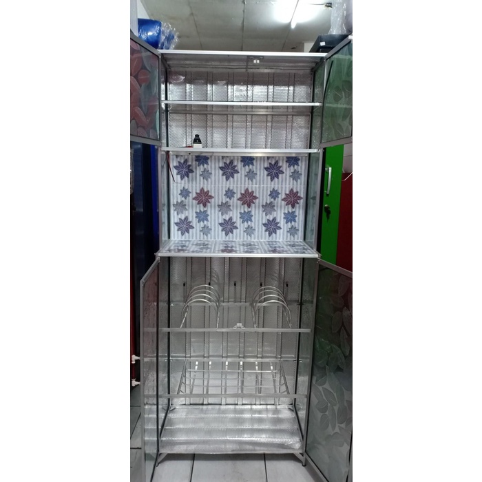 RAK PIRING LEMARI DAPUR ALUMUNIUM 2 PINTU