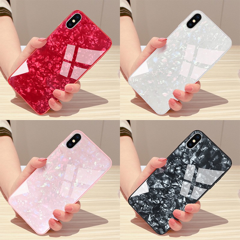 [CASING IMPOR] Shiny Shell Diamond Glass Hard Case for Oppo/Vivo/Xiaomi/iPhone/Redmi by WEIKA COD