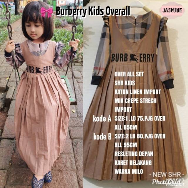 Ori SHR Gamis Burberry kids overall Kode A