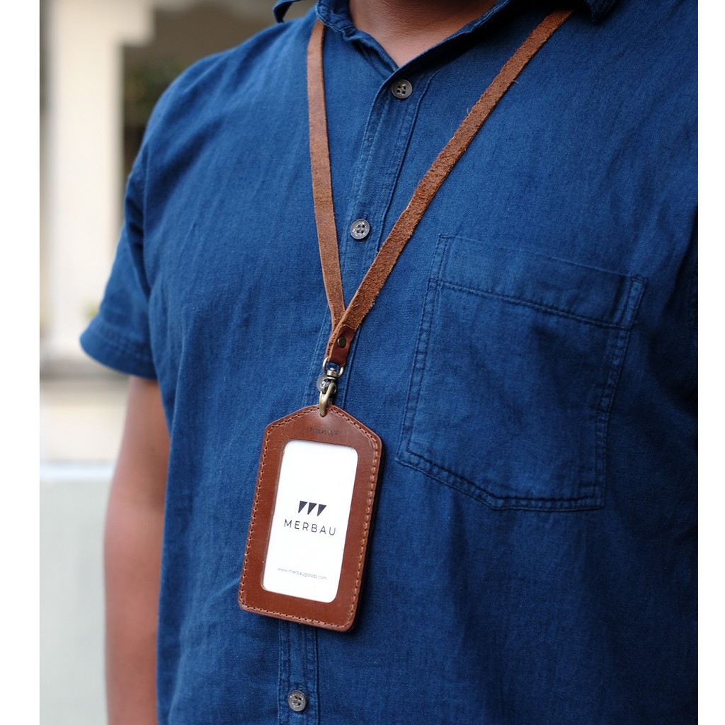 LOOD ID CARD KULIT HOLDER NAMETAG LOOD - GRATIS UKIR NAMA