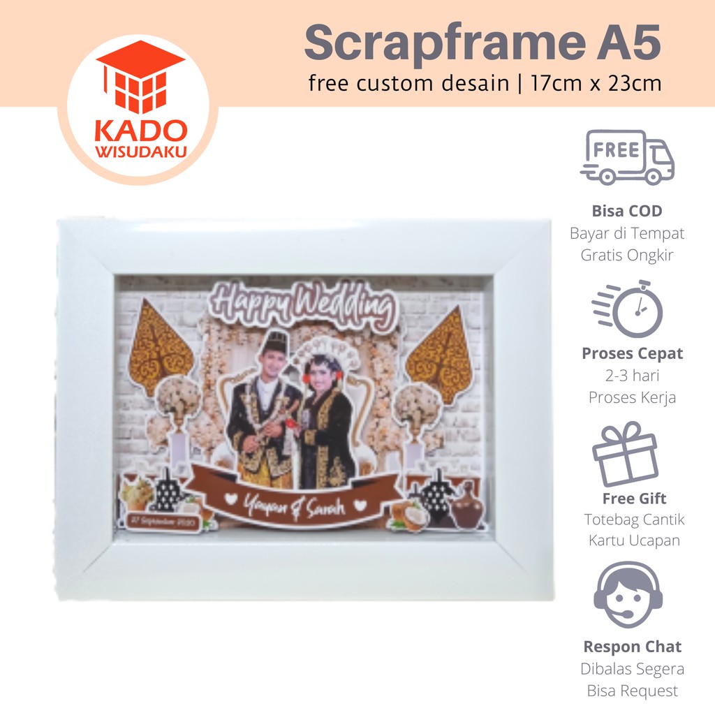 

Scrap Frame Fiber A5 Kado Wedding / Pernikahan
