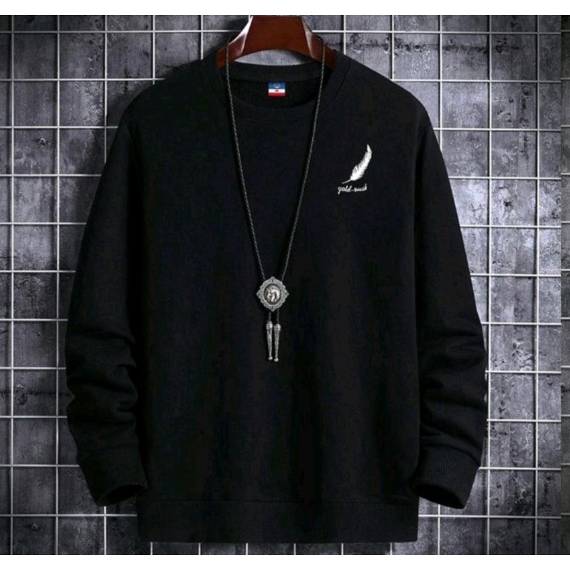 sweater crewneck pria GOOD termurah /bahan fleece  lembut dan tebal