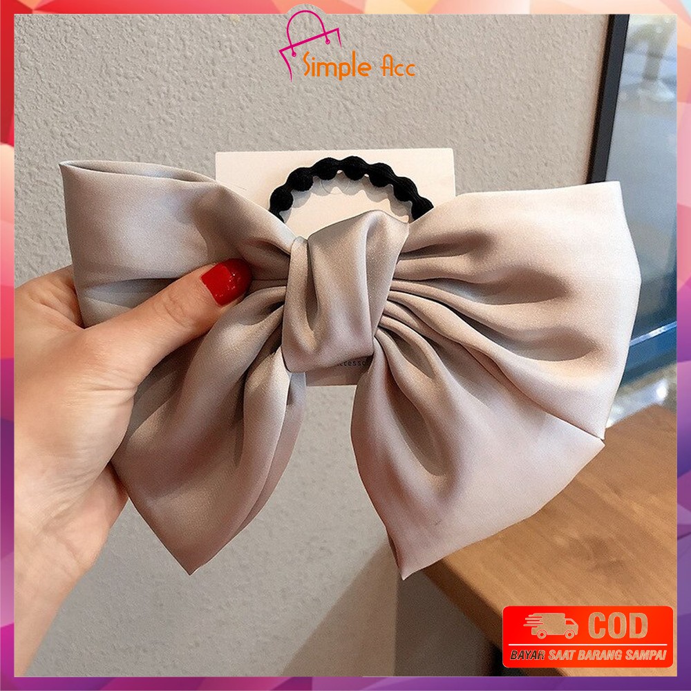 ~COD~DO-C160 Ikat Rambut Pita Besar Kuncir Rambut Hairband Aksesoris Wanita Kunciran Rambut Korea-PITA CREAM