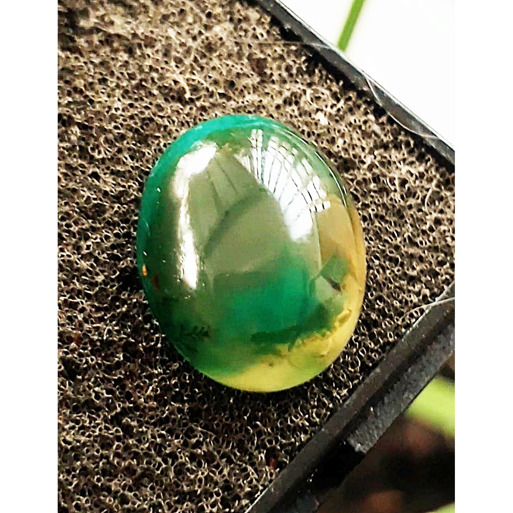 BACAN DOKO batu akik natural bacan majiko coklat kristal giwang size 13,5mm