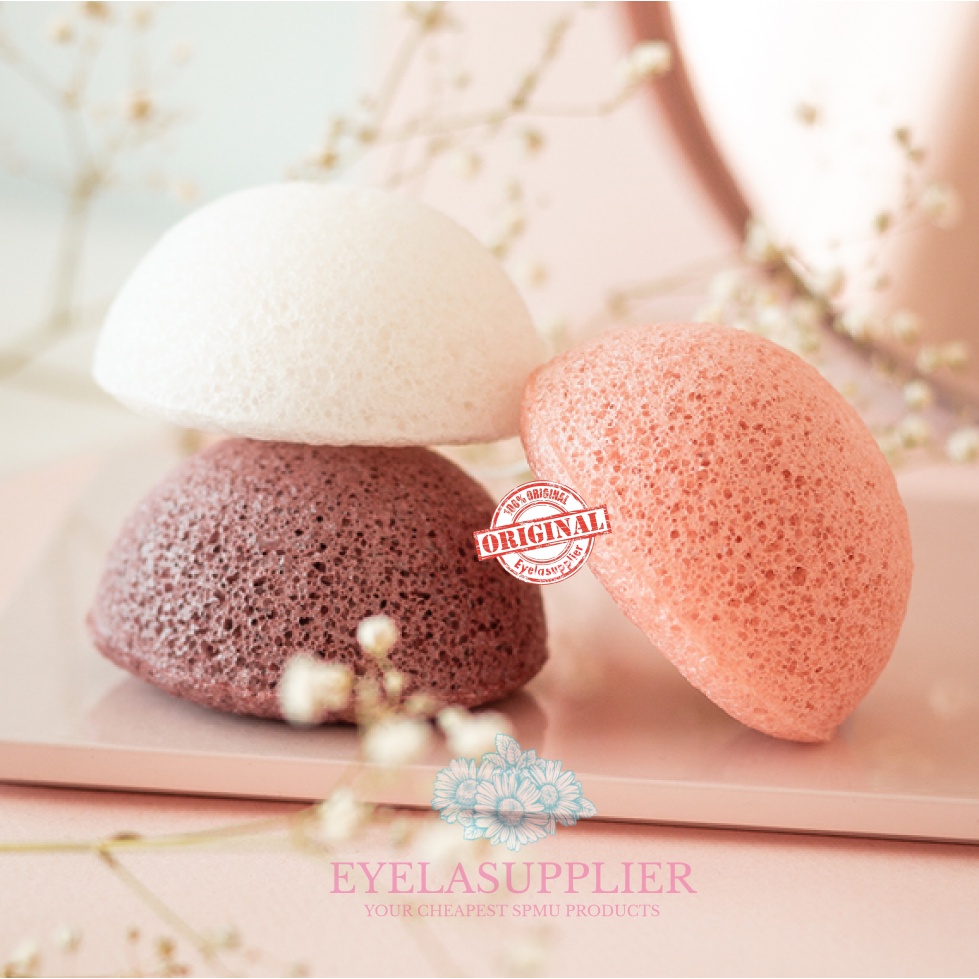 100%  Natural  Konjac Sponge Pembersih Muka Alami Mengangkat Sel Kulit mati Eksfoliasi Face Facial Spons Wajah Organik Organic Perawatan Muka Body Spon