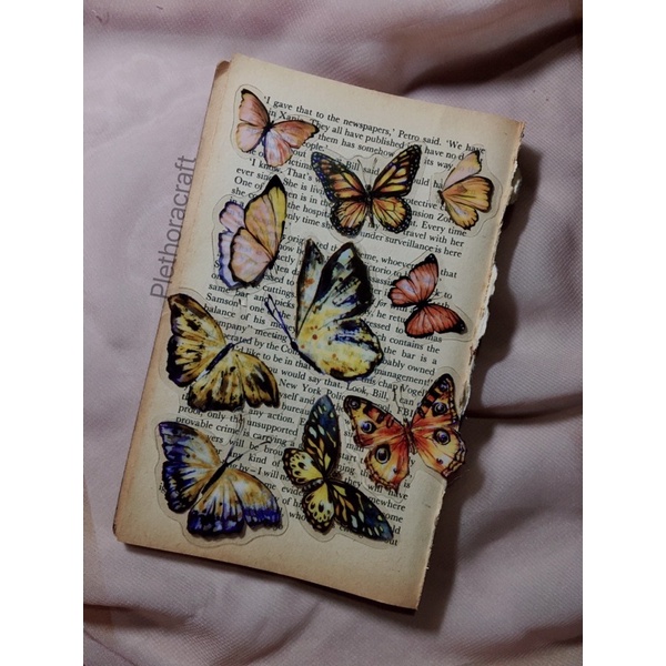 

Set stickers butterfly vintgae decorative scrapbooking or journal diary sticker kupu-kupu lucu