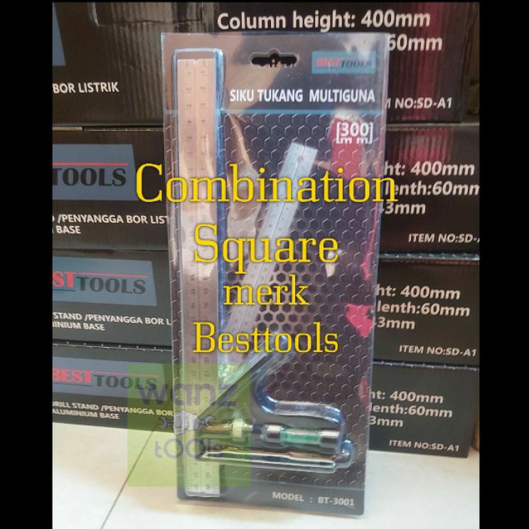 

Combination Square Waterpass Penggaris Siku Tukang 30cm 12 Inch Waterpas Multiguna