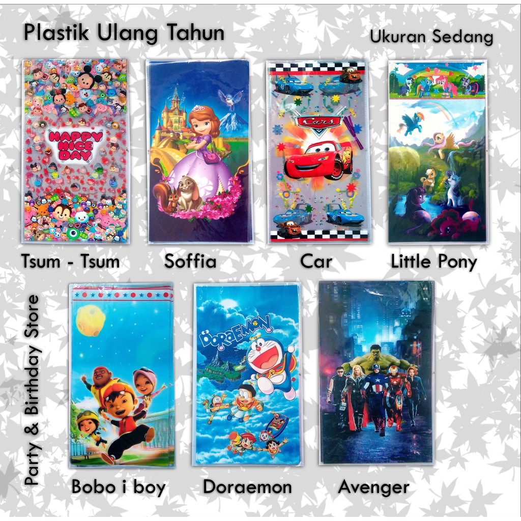 Plastik Ulang Tahun / Plastik Karakter Ulang Tahun