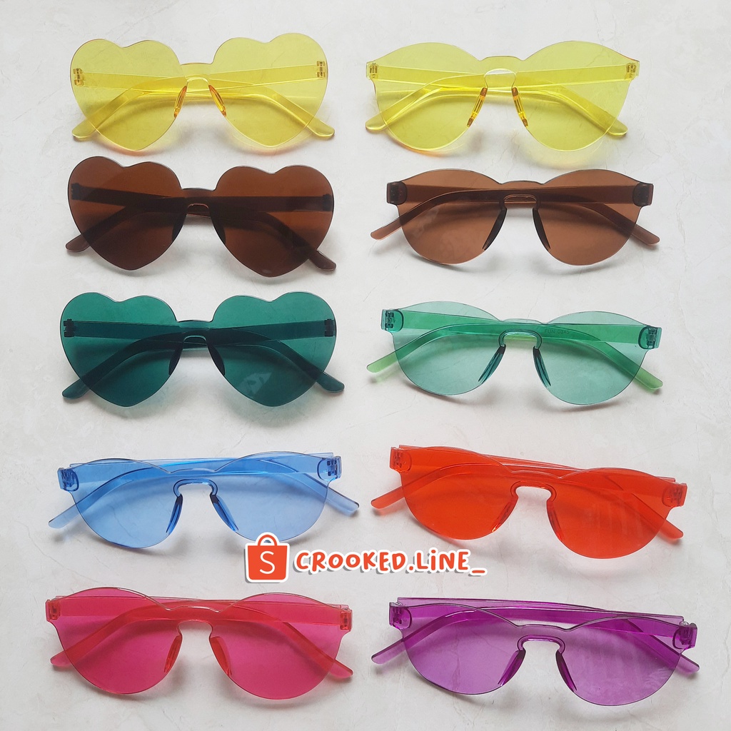KONFETY GLASSES SUNNIES Y2K KACAMATA KACA MATA SUN GLASSES AESTHETIC CROOKED.LINE_