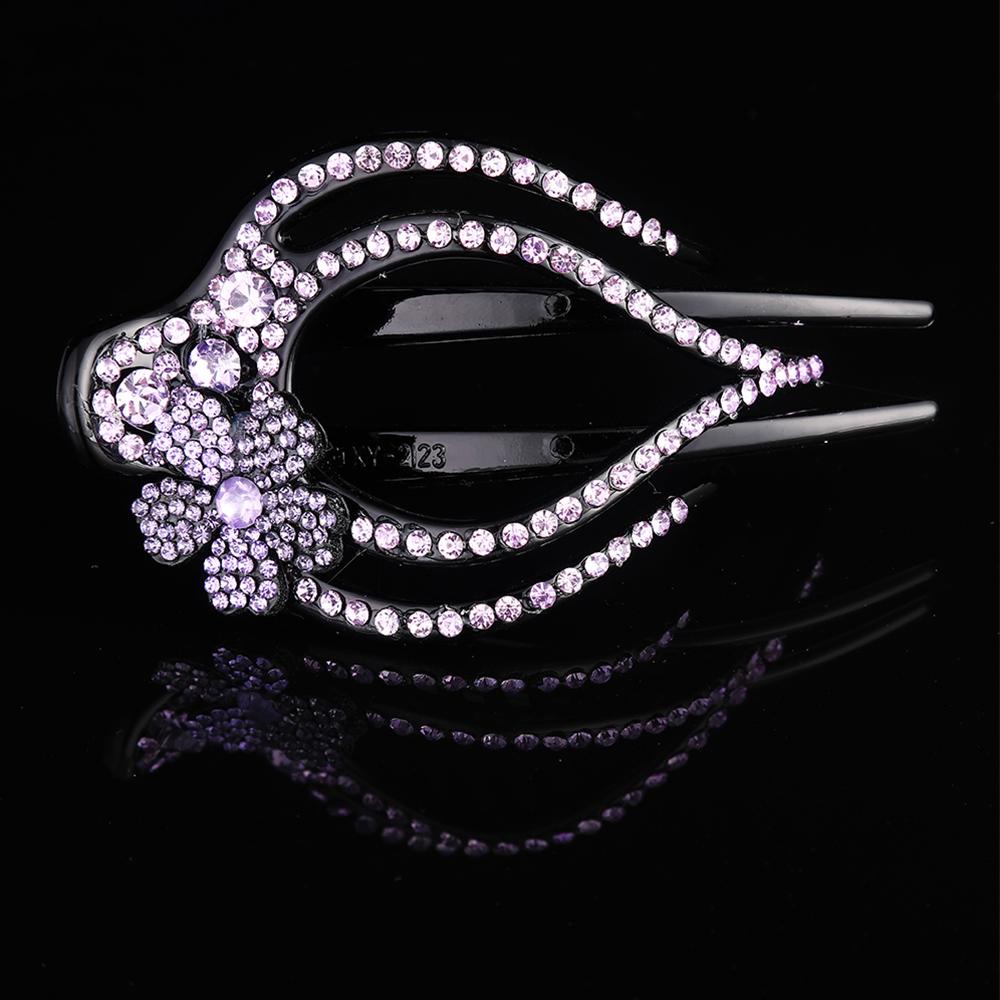 Agustinina Kristal Klip Rambut Hiasan Kepala Disk Korea Rambut Kristal Bunga Berlian Imitasi Handmade Hairgrip