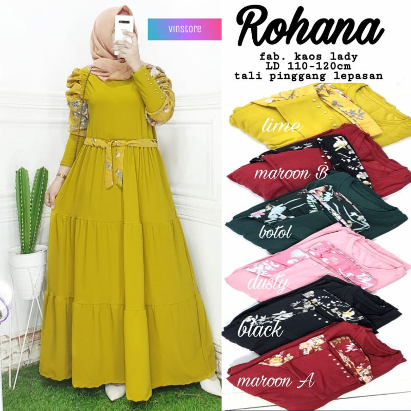 rohana maxi dress wanita ori by vinstore solo