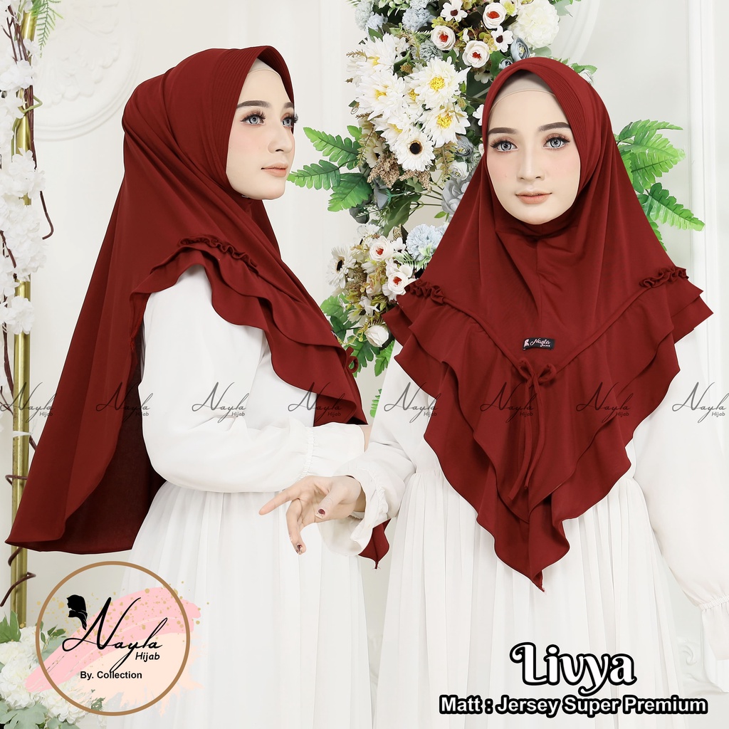 Kerudung Instan Livya Jilbab Instan Jersey Super Premium Hijab Terbaru Nayla Hija'b