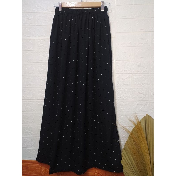 ROK POLKADOT  SKIRT ROK PANJANG WANITA MODEL LONGGAR PINGGANG KARET  KOREA TERBARU TERMURAH PREMIUM-6