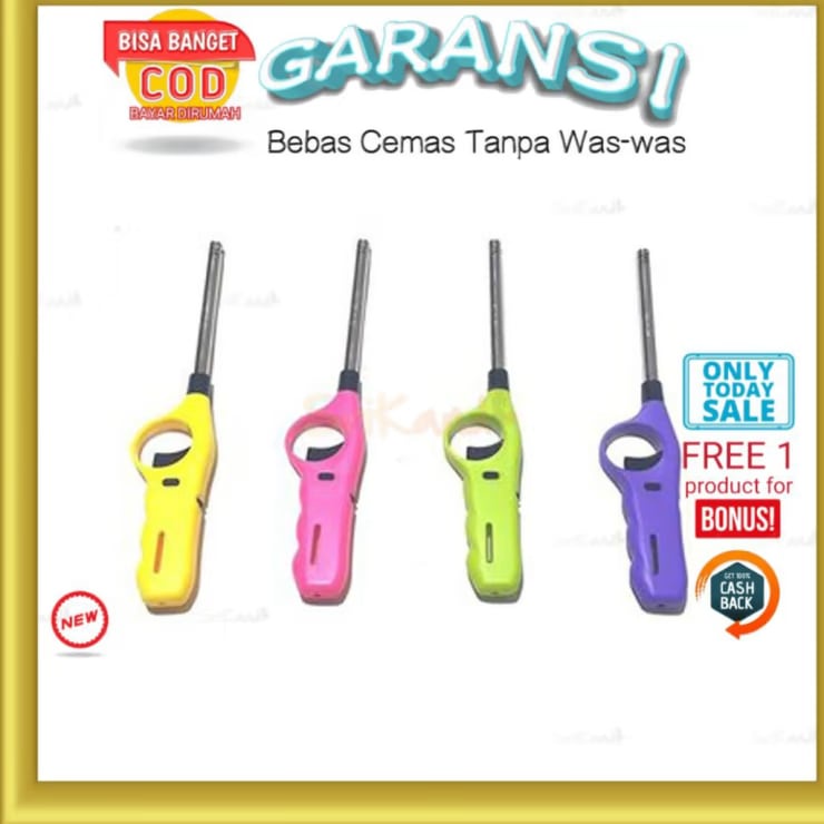 Korek Pematik Tembak Api Kompor Gas Pistol Oven Alat Warna Lighter Utu