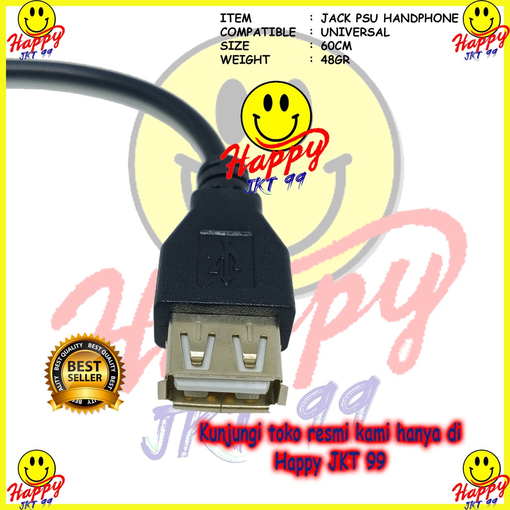 [ HAPPY JKT 99 ] KABEL POWER SUPPLY HP JACK PSU HANDPHONE UNIVERSAL ORIGINAL