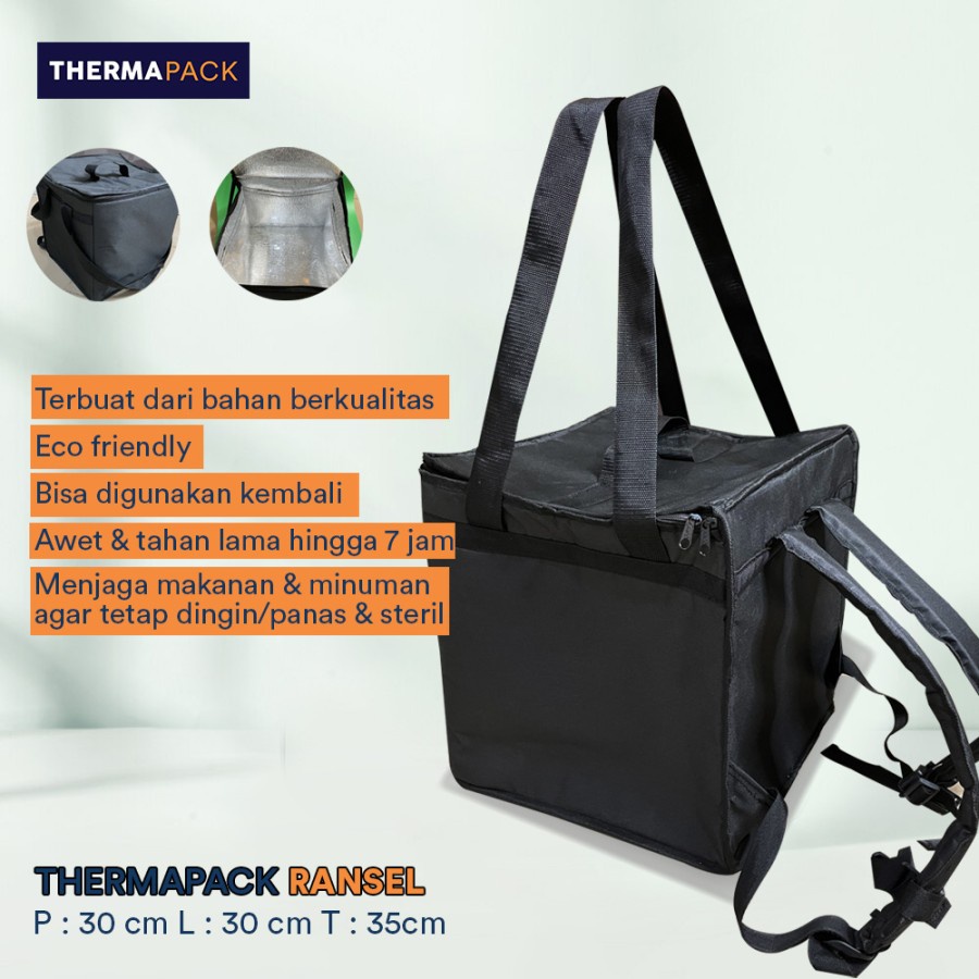 ThermaPack Insulated Ransel | Thermal Delivery Backpack | Cooler Bag Jumbo