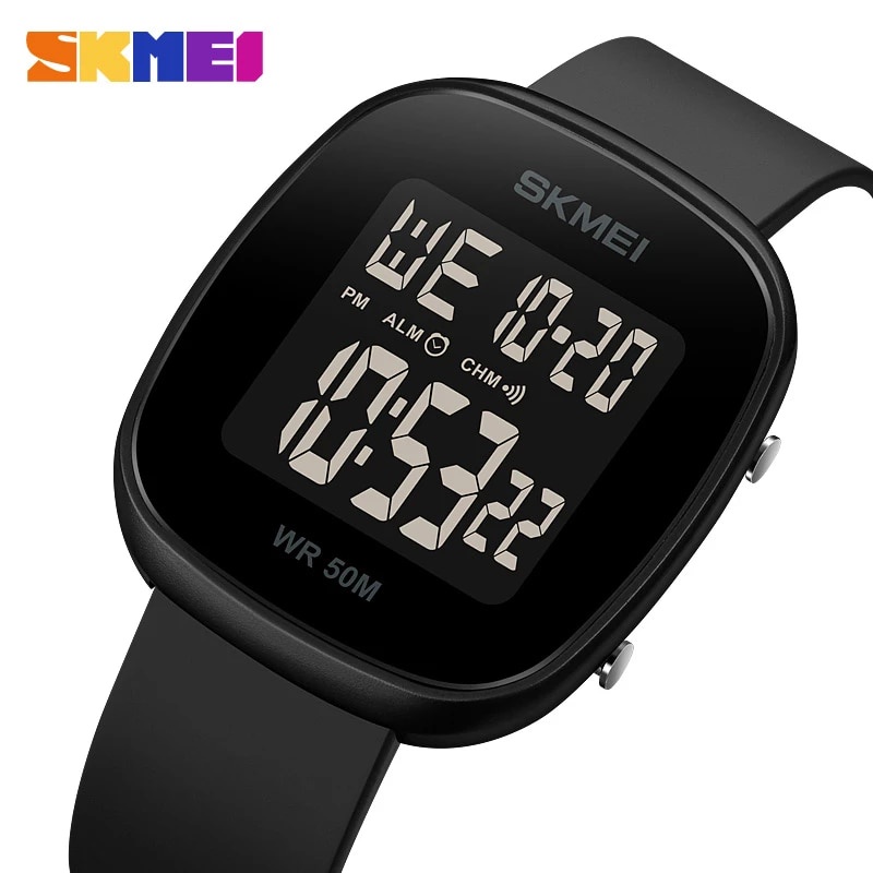 SKMEI 1843 Jam Tangan Pria Wanita Digital Chronograph Sport Watch Anti Air Tali Rubber WATCHKITE WKOS