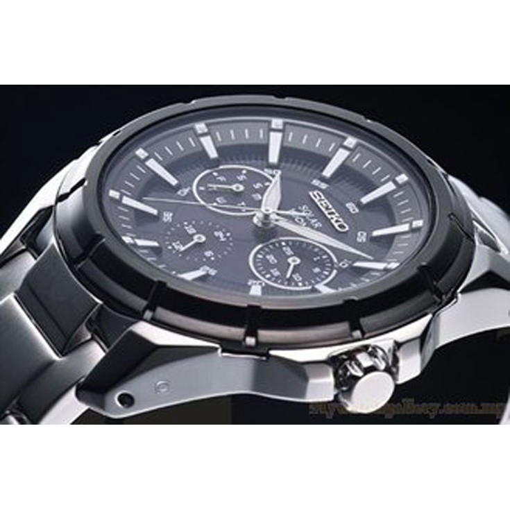 Seiko Criteria SNE073P1 Solar Black Dial | Jam Pria SNE073